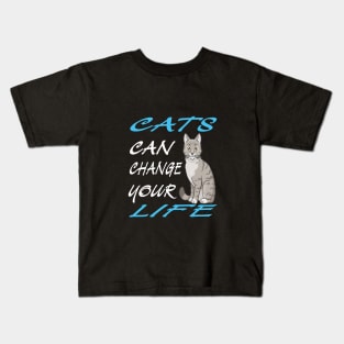 Cat can change your life-v3 Kids T-Shirt